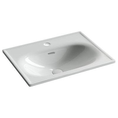 Раковина накладная CERAMICANOVA Сабо (Sabo) с отверстием под смеситель 600x460x180 белый