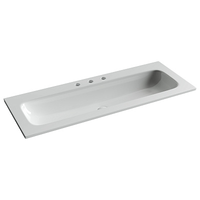 Раковина мебельная CERAMICANOVA Грация (Grace) прямоугольная 1210x457x137 мм, с 3 мя отверстиями под смеситель, цвет белый, CN7024