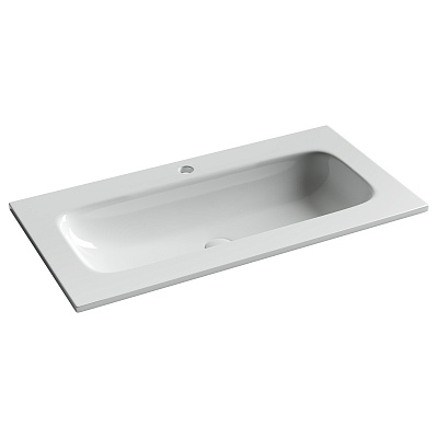 Раковина накладная мебельная CERAMICANOVA Грация (Grace) прямоугольная 910x457x137, с отверстием под смеситель, цвет белый, CN7019